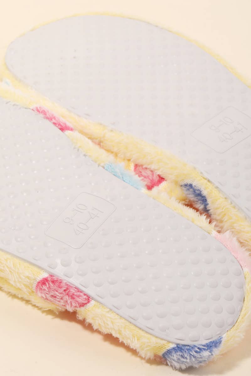 Heart Pattern Fur Slippers