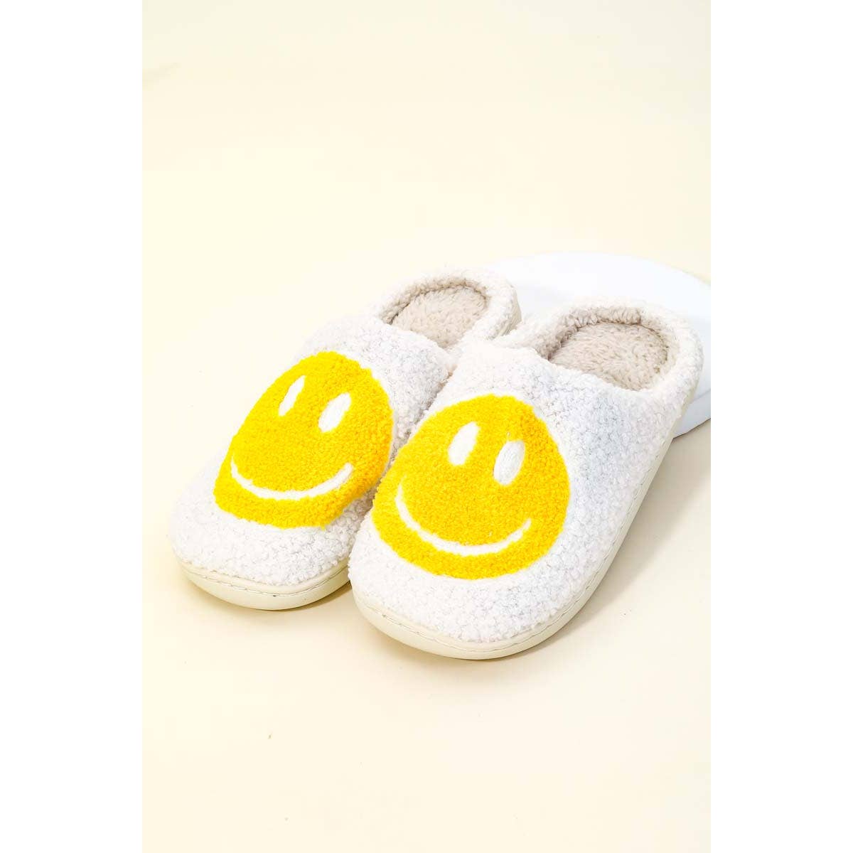 Happy Face Fuzzy Slippers