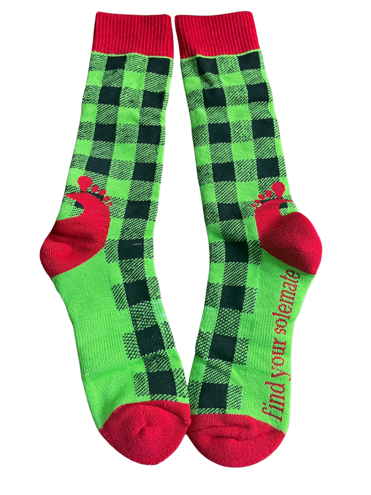 Green Grinch Plaid Sox